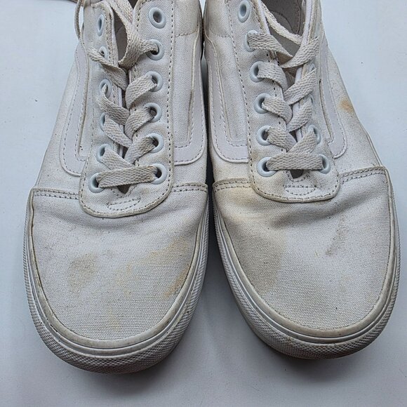 Vans Old Skool Platform Womens Size 8 Triple White Athletic Shoes Walking - Picture 10 of 13